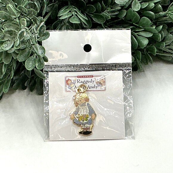 Classic Raggedy Ann Enamel Charm Pendant Gold-Tone Finish - Picture 4 of 4